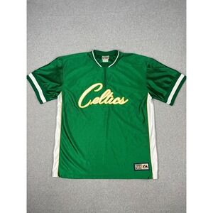 Boston Celtics Warm Up Shooting Shirt Mens 2XL Green 1/4 Zip Majestic NBA
